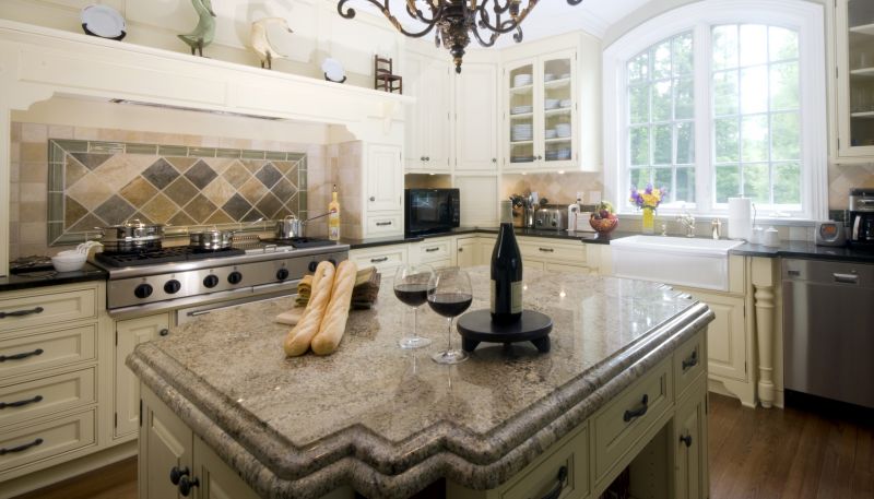 Elegant Granite Kitchen Island